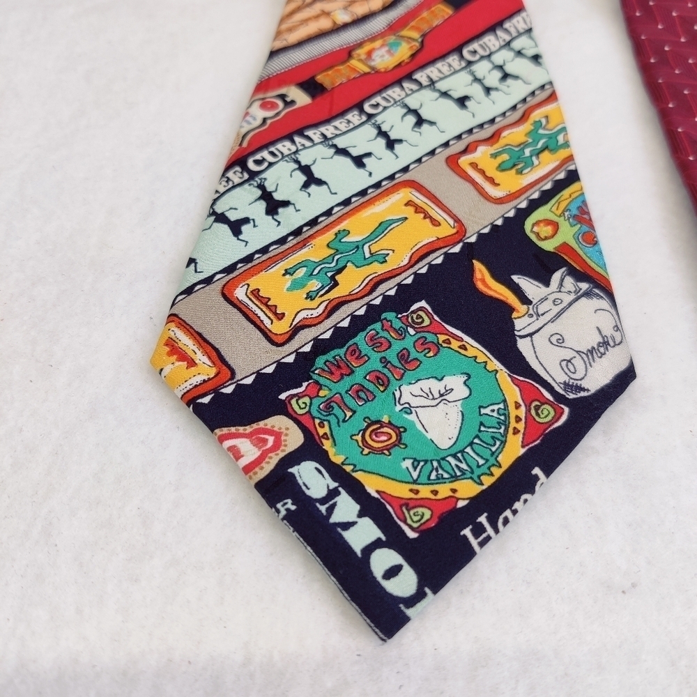Nicole Miller Silk Neck Tie Vintage 1997 Cuba Cigars Collectible w/ FREE NM Tie - Picture 9 of 16